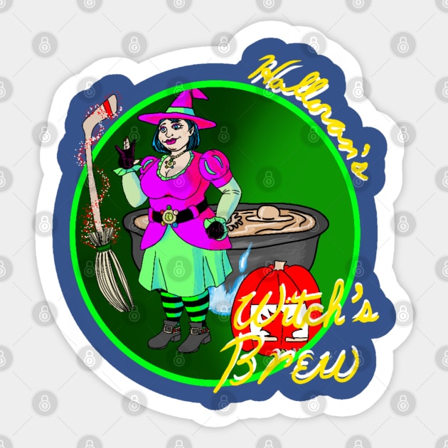 Halloran's Witch's Brew Cute Canadian Witch Variant Sticker by Halloran Illustrations